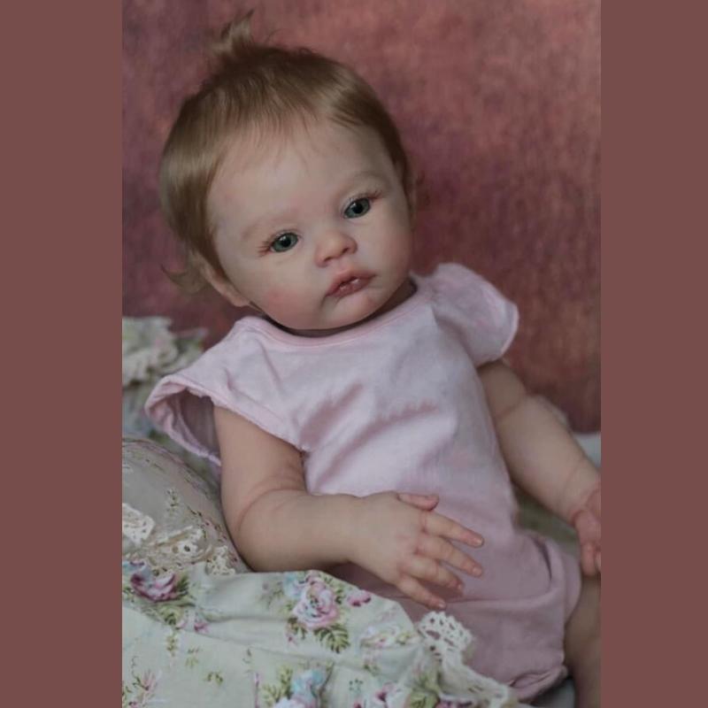 19-Zoll-Rebornpuppen MEADOW Handgemachte 3D-bemalte Haut Neugeborene Puppe Soft-Touch-Stoffkörper mit PP-Baumwolle Bebe Reborn-Puppe Kindergeburtstag Weihnachtsgeschenk