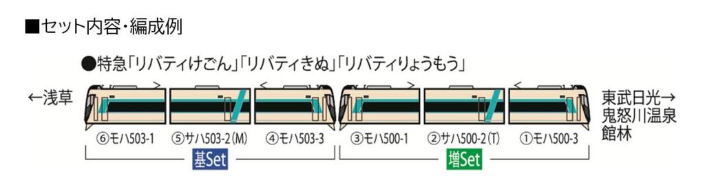 TOMIX N gauge Tobu 500 series Liberty additional set 3 cars 98428 model train