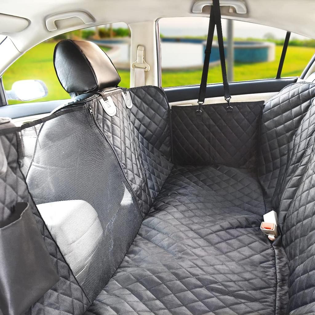 Dog Car Seat Cover for Back Seat, Waterproof Back Seat Pet Cover for Dogs with Mesh Window, Scratch Prevent Antinslip Dog
