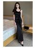 Elegant Spaghetti Strap Evening Gown for Massage Technicians