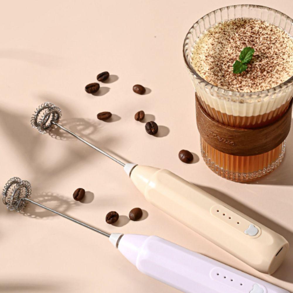 USB Rechargeable Electric Egg Beater Handheld Coffee Milk Mixer Electric Milk Frother Travel