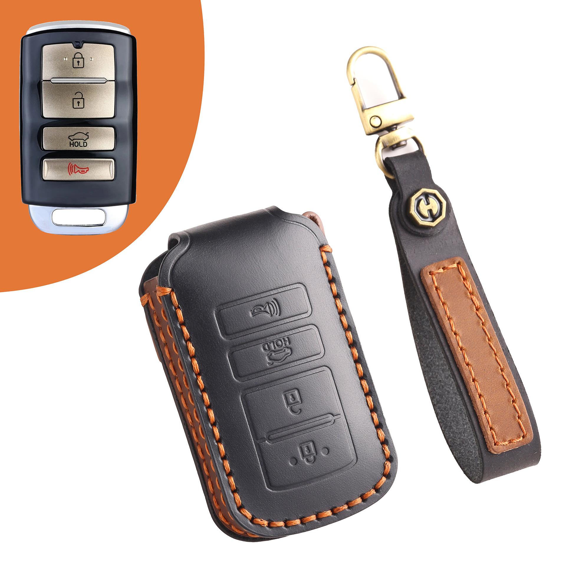 

Special key protective cover is suitable for Kia KIA genuine leather K9 car key cover bag, high-end cowhide special чёрный