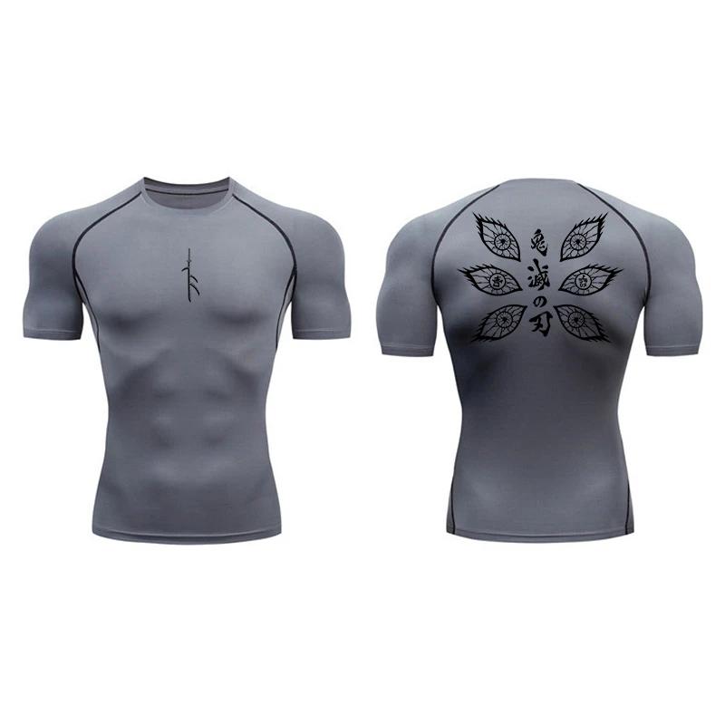 Compression Shirt for Men Gym Workout Running T-Shirt Tees Tops Athletic Quick Dry Baselayer Activewear Elastic Sweat Absorbing Tight Fit
