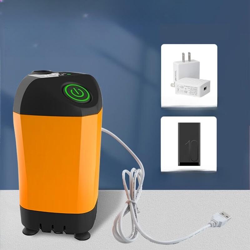Outdoor Camping Shower IPX7 Waterproof Orange with Digital Display Portable Electric Shower Pump for Hiking Travel Pet Watering