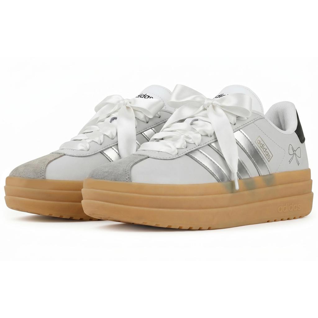 adidas VL Court Bold Moonlight Ballet Low Top Skateboard Shoes Women's Silver White IH3083(Team2400-)
