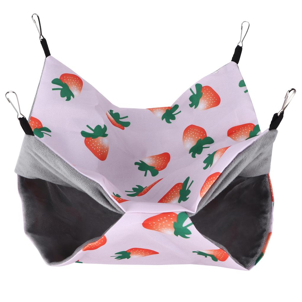 Pet Hamster Hanging Hammock Summer Double Sided Hammock Suitable for Parrots Rabbits Mice SquirrelsS Strawberry