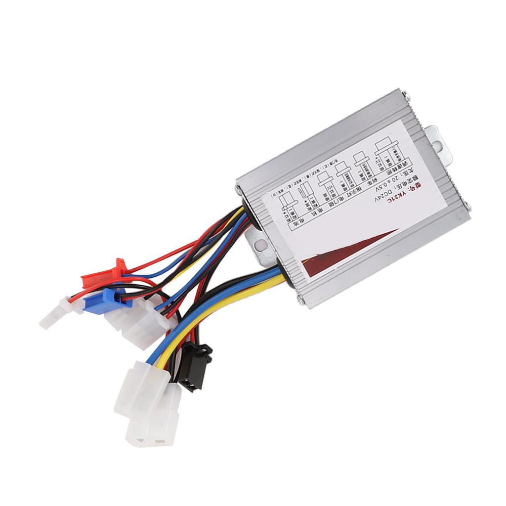 Electric Bike Brush Controller 24V 350W Multi Protection Aluminum Alloy Motor Speed Controller Box for Electric