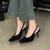 Fashion Bailamos 2025 Autumn Women Sandal Fashion Round Toe Shallow Slip On Ladies Elegant Pumps Shoes Thin High Heel Slingback Shoes