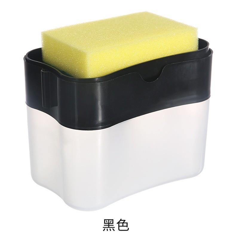 2 In 1 Household Kitchen Pressing Soap Liquid Box Easy To Replenish Durable For Sponge Dish Cloth Pot Brush