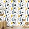 Wallpaper Rabbits On a White Background for the Living Room and Bedroom 50x1000