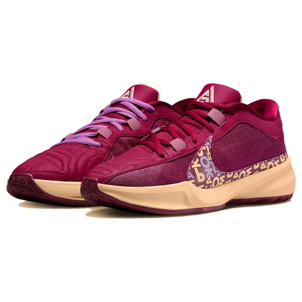 Nike Zoom Freak 5 Alphabet Bros Men Sneakers Red Noble-Red Ice-Peach DX4985-600