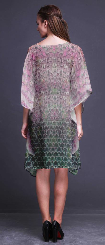 Phagun Short Caftan Midi Dress Beach Swimwear Cover Up Womens Kaftan-4X-5X