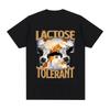 Lactose Resistant Pattern Printed T-shirt for Women's Retro Fashion Short Sleeved T-shirt Casual and Comfortable Large T-shirt