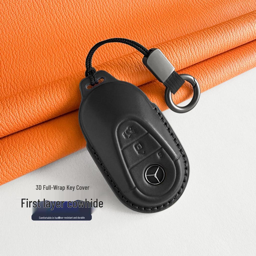 Genuine Leather Key Cover for New Mercedes C200L GLC260L A180L E300L