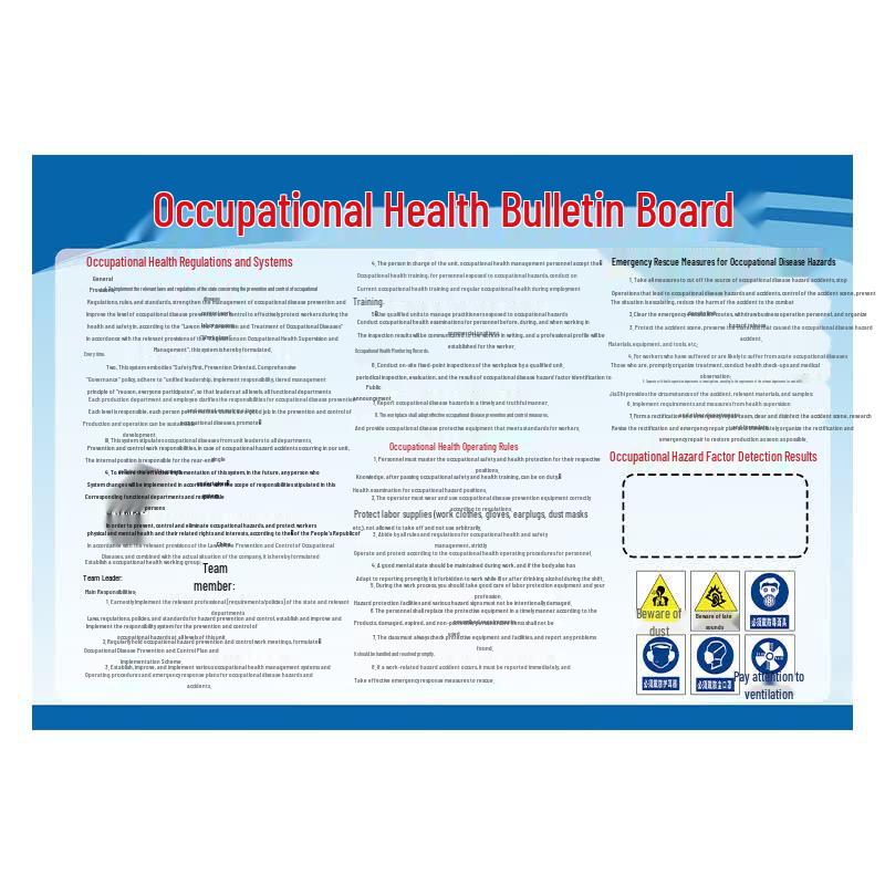 Occupational Health & Safety Bulletin Board 80x120cm