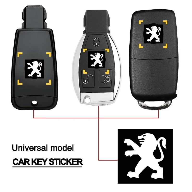 14mm Car Remote Key Stickers Emblem Car Accessories Styling For Peugeot 206 607 508 301 407 205 107 5008 106 406 408 807 308 108