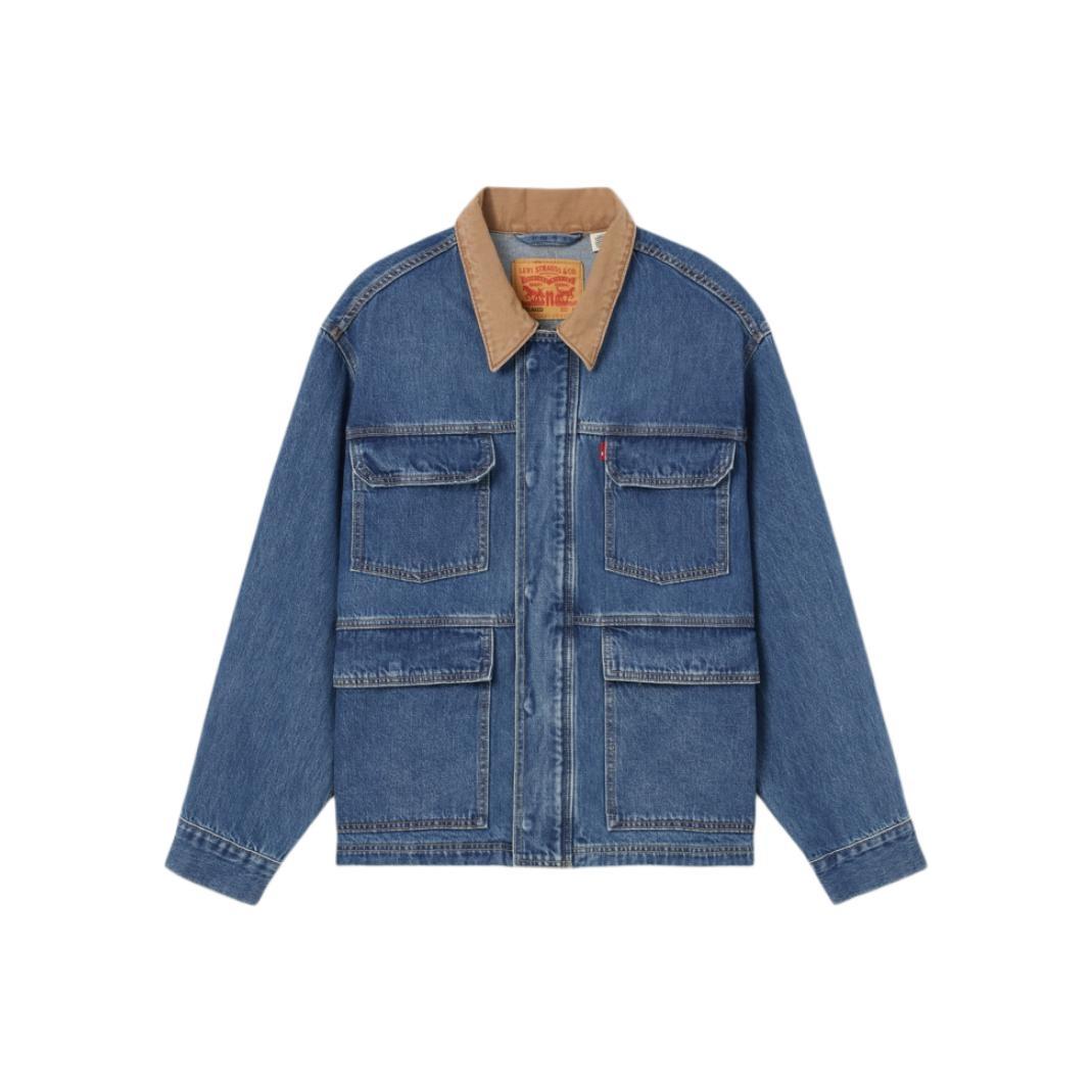 

Levis Американский Винтаж Мода Цветной Блок Удобная Джинсовая Куртка с Длинным Рукавом Мужские куртки 002WW-0000 XL