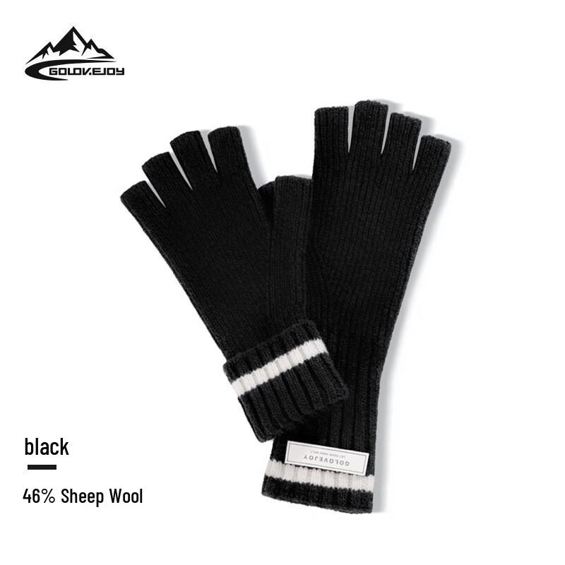 Women's Half-Finger Knitted Wool Gloves