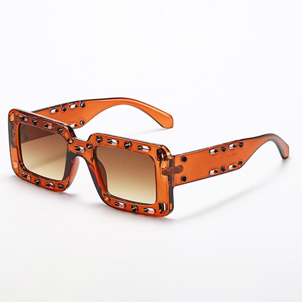 Hip Hop Square Sunglasses for Men and Women Fashion Loophole Style Shades Eyewear Trendy Square Glasses