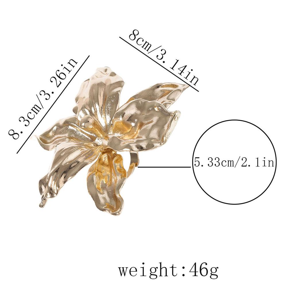 Exaggerated fashion personality trend alloy large flower live opening ring simple niche versatile model