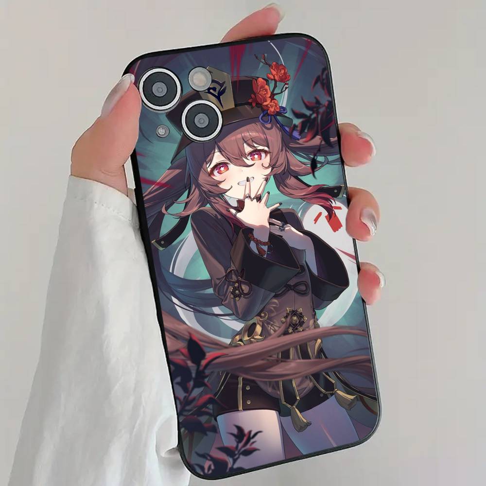 Anime Spiel G-Genshin I-Impact Charaktere Handyhülle Cool Schwarz Silikon Weich Für IPhone 16 15 14 13 12 11 X XR Plus Pro Max Plu