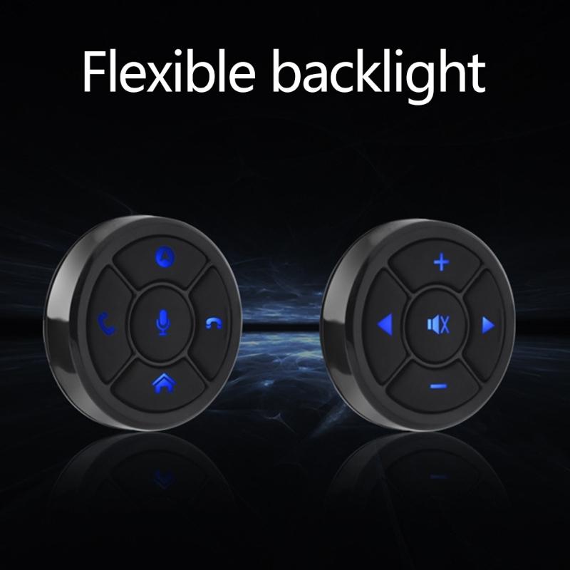 Wireless Car Steering Wheel Control Switch Easy Installation Backlit Buttons 10m Remote Range for Multimedia Navigation