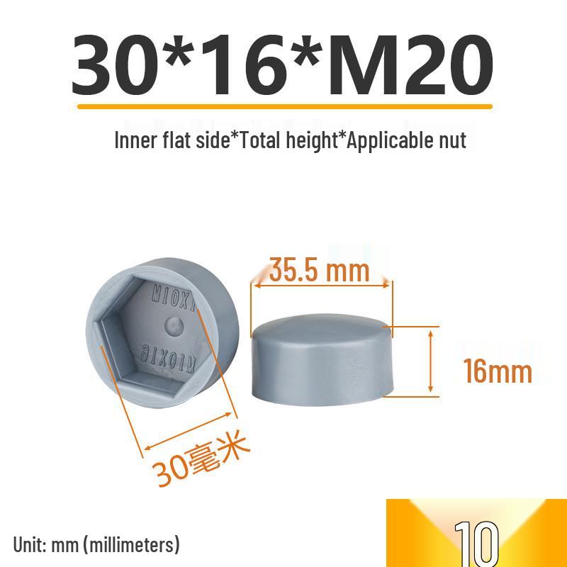 Hex Nut Protective Dust Cap for Flat Head Screws