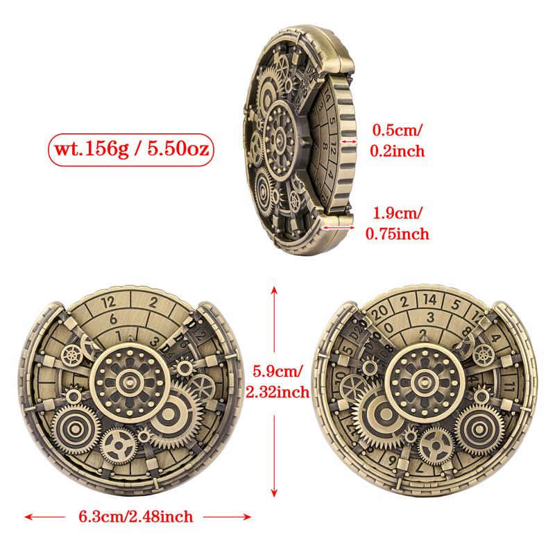 Steampunk Gear Design Dice Spinner Dice Turnable Rotating Roller for Role Play Gaming Accessory