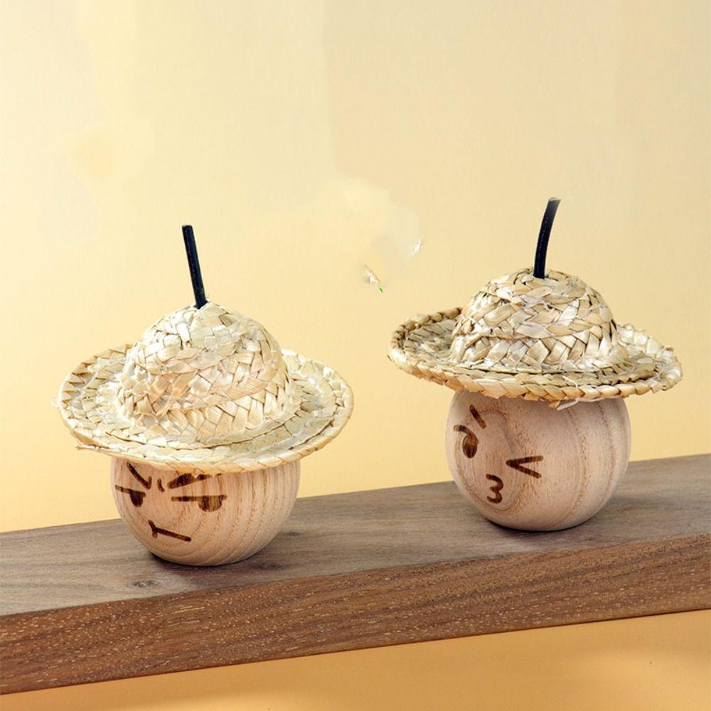 2pcs Cute Snow Pear Diffuser Handmade Perfume Diffuser Solid Wood Ornaments  Study Display