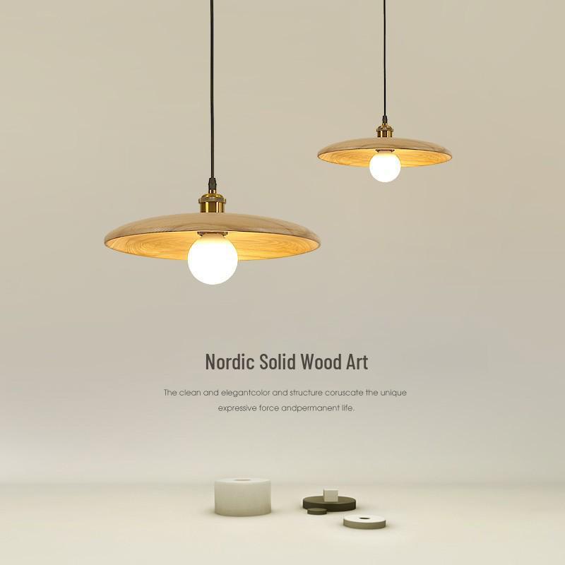 Nordic Solid Wood Pendant Light for Bedroom, Tea Room, Corridor, or Bar