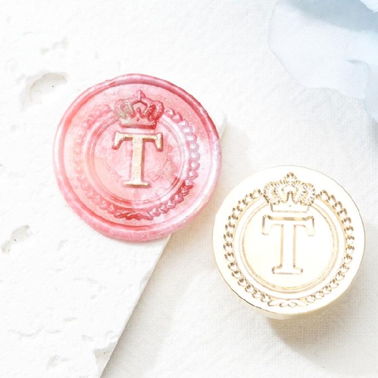 Brass Head Seal Stamp Crown Letters Sealing Wax Stamp for Letter Invitations Decoration English Letters Wax Seal Stamp