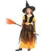 With Hat Witch Costume Dress Deluxe Set Kids Cosplay Dress Deluxe Princess Party Dress  For Kids