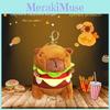 Back Hamburger Capybara Crow Cartoon Design Plush Keychain For Car Key Fob Gift