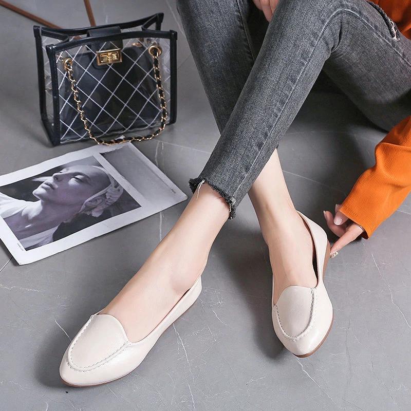 

Pointed Toe Moccasins Woman Flats Leather Casual Shoes for Women with Discount Vacation High Quality Fashion Quick Delivery Shoe 35