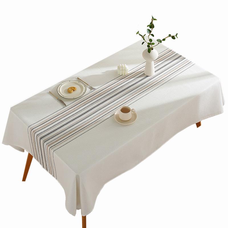 Simple Striped Tablecloth Cover Dining Table Cloth Tablecloth Table Mat Waffle Fabric