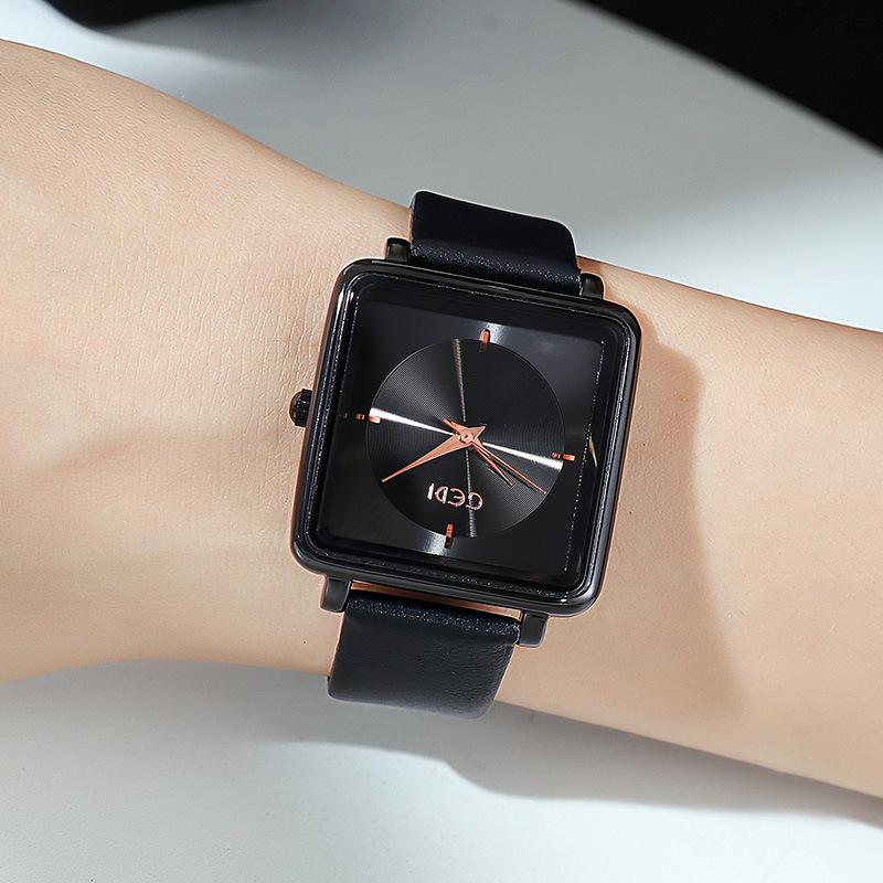 Square Ladies Watch Trend Student Watch Fashion Waterproof Belt Casual Women'S Watch Large Dial Quartz Watch