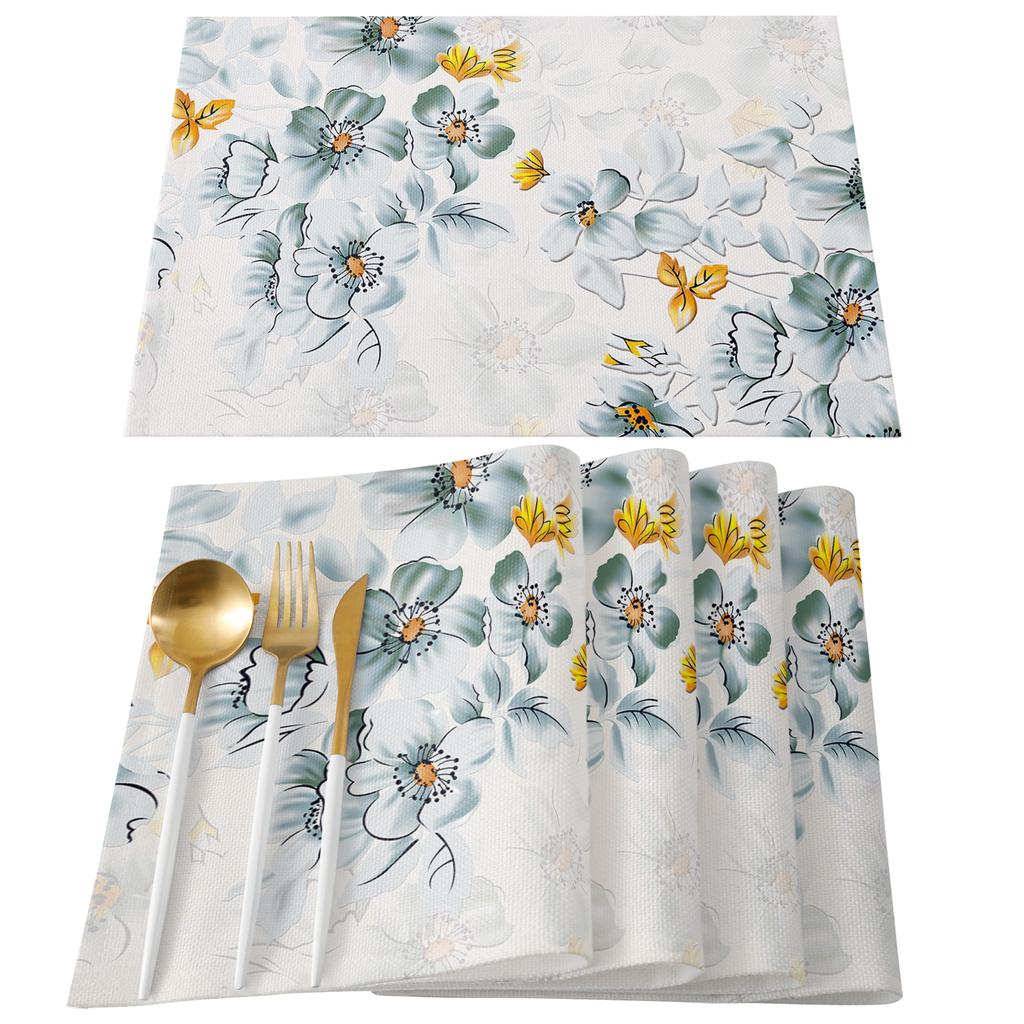 Flower Gradient Leaf Tablecloth Holiday Decor Waterproof Rectangular Tablecloths Wedding Decor Table Cover