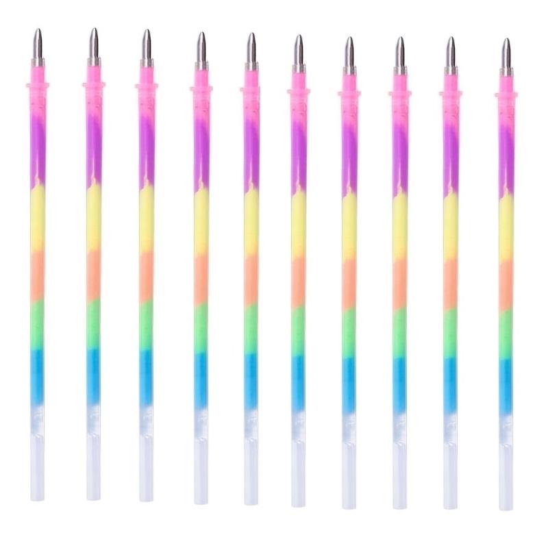 Multi-color Gel Refill Highlighter New Student Painting DIY Multi-color Rainbow Refill Highlighter Gel Pen 10pcs