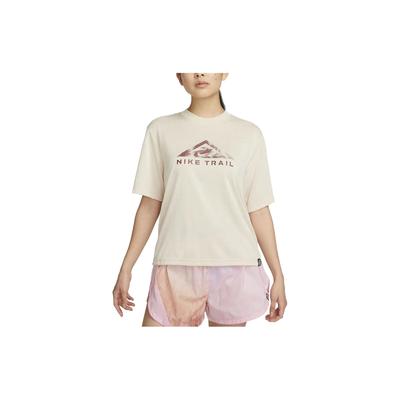 Dri-FIT Trail Letter Print Crew Neck Short Sleeve T-Shirt Women Tops Sand-Drift DX7897-126