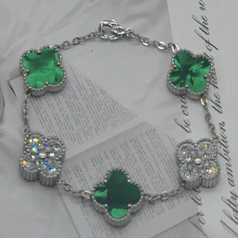 New Shiny Four-leaf Clover Bracelet Five-flower Fashion Sense Hand Jewelry Simple Jewelry