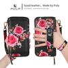Integrated Phone Case Wallet and Case with Floral Design, Suitable for iPhone15, 15Pro, 15Pro Max, iPhone16, 16Pro, 16Pro Max