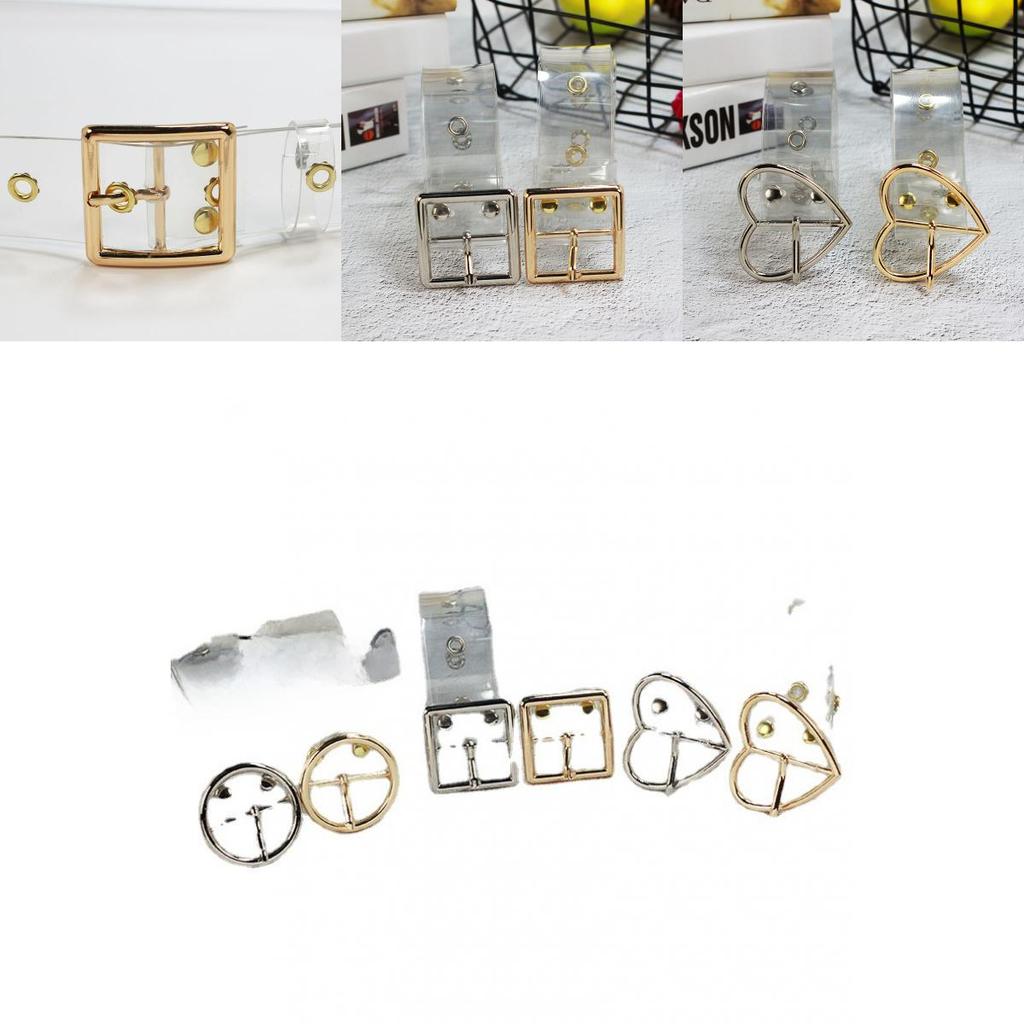 Womens Clear Resin Belt With Heart Or Circle Buckle For Casual Dressing And Student Style