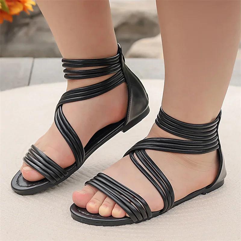 Baby Girls Beautiful Flat Sandals Princess ZIP Casual Soft Cartoon Students Cute Comfortable Elegant Kids Daily Summer 2025