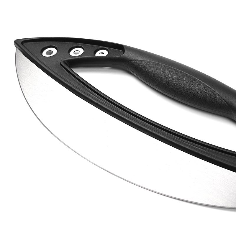 12'' Nerezový kráječ na pizzu Půlkruhový Velký Multifunkční Nůž na krájení pizzy s krytem čepele Kuchyňský pekařský nástroj