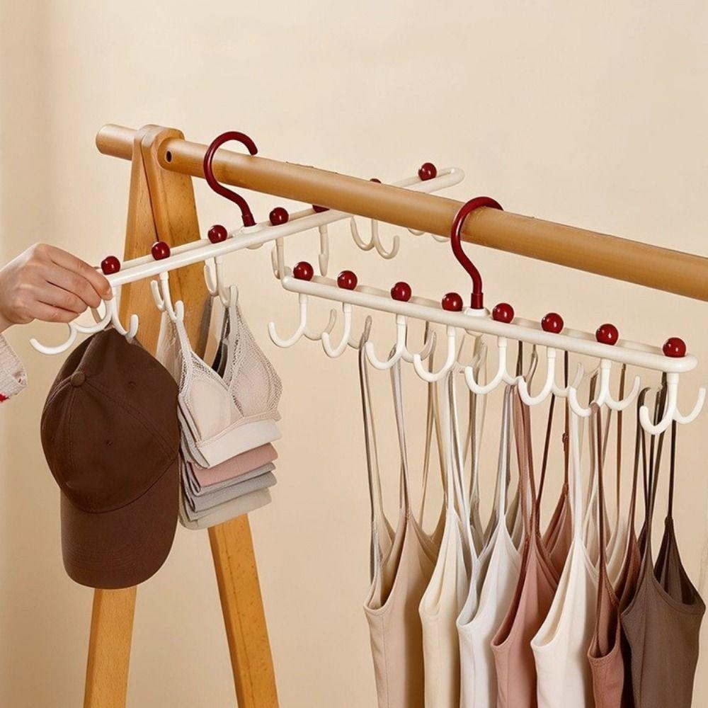 16 Hooks Camisole Bra Hook Plastic Tie Belt Hanger Portable Clothes Drying Rack for Laundry Room