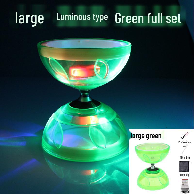 Beginner Student Diabolo Set with Three/Five-Bearing, Bell & Luminous Double-Head