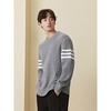GXG Men's Pineapple Texture Shoulder Stripe Color Block Sweater