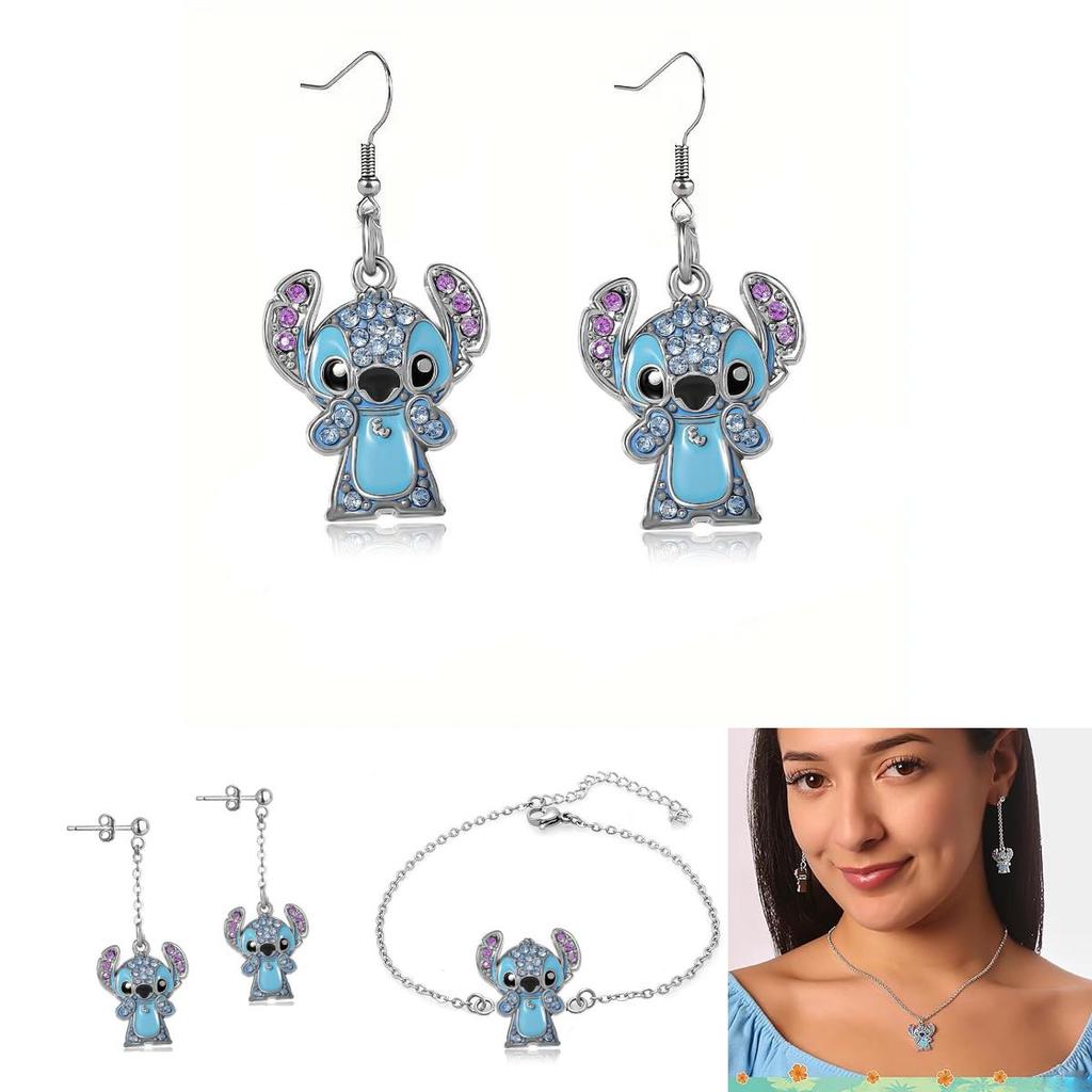 Lilo Stitch Fashion Jewelry Alloy Chain With Rhinestones For Casual Gift