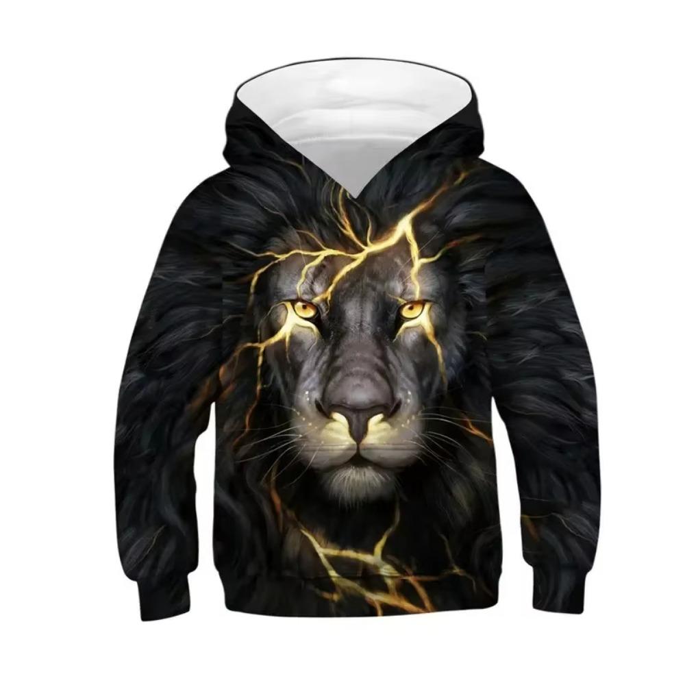 New Animal Lion Pattern 3D Printed Men's Hoodie Spring and Autumn Casual Long Sleeve Hoodie Street Loose Sweatshirts Men's Tops