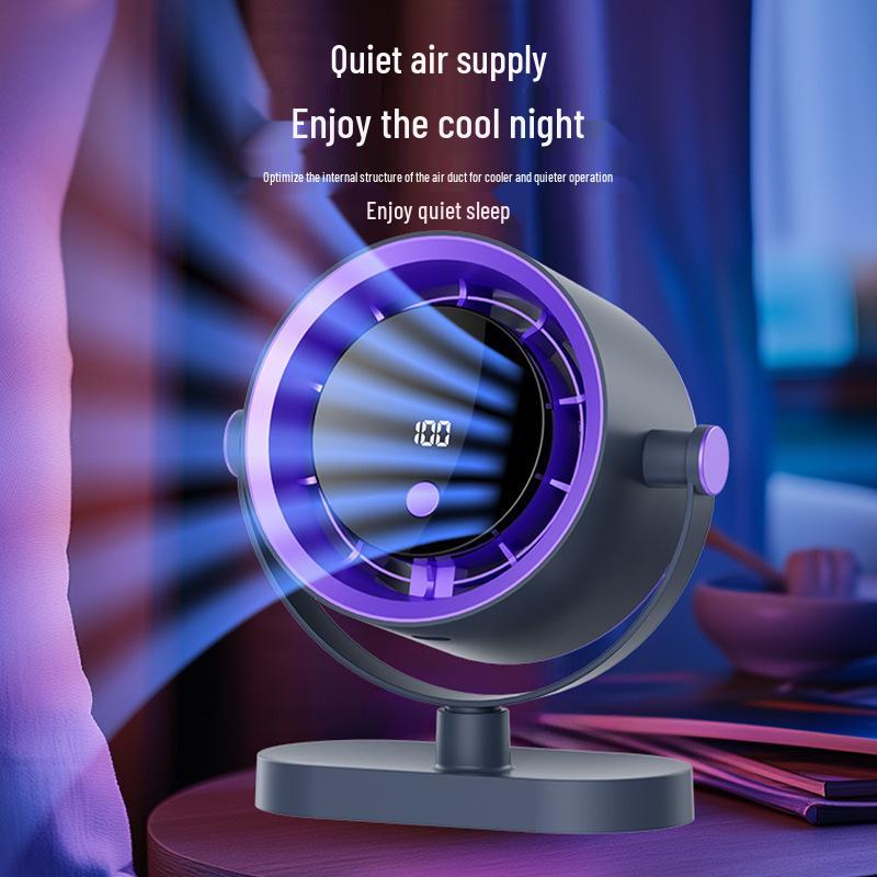 3-in-1 Digital Display USB Charging Multi-functional Air Circulator: Table, Standing, Wall-mounted, Clip-on Fan for Dormitory or Office
